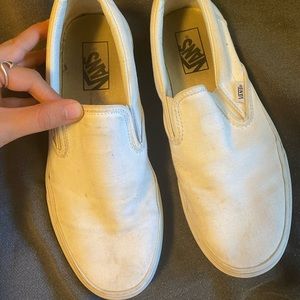 White slip on vans